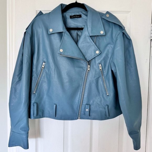 Blue Moto Jacket | Silver Hardware  | Light Spring Jacket | US L - Picture 2 of 6